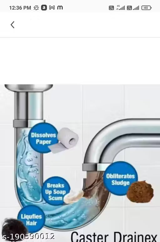 Caster – Instant Drainage Block Remover Drain Cleaner, Drainage Cleaner– Wash Basin cleaning powder All Pipe Safe Cleaner Powder Clear Clogged Sinks,& Pipes. (50gm, Pack of 4)